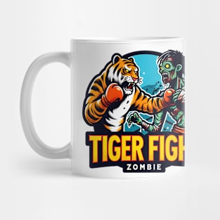 Tiger vs Zombie Fight Mug